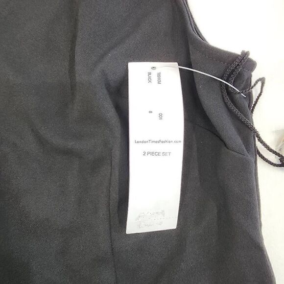 London Times Size 8 Black Sheath Dress Sleeveless NWT B17 - Picture 6 of 7